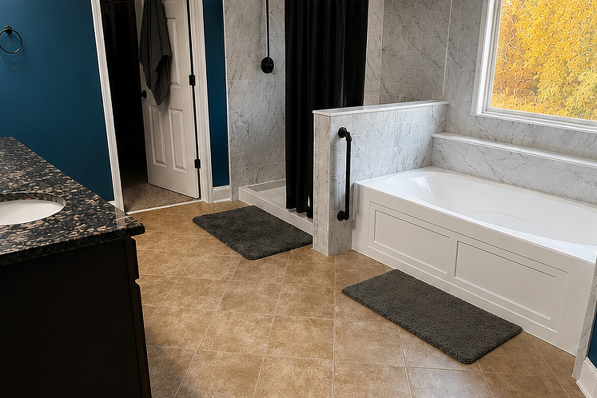 Bathroom flooring transformation — before