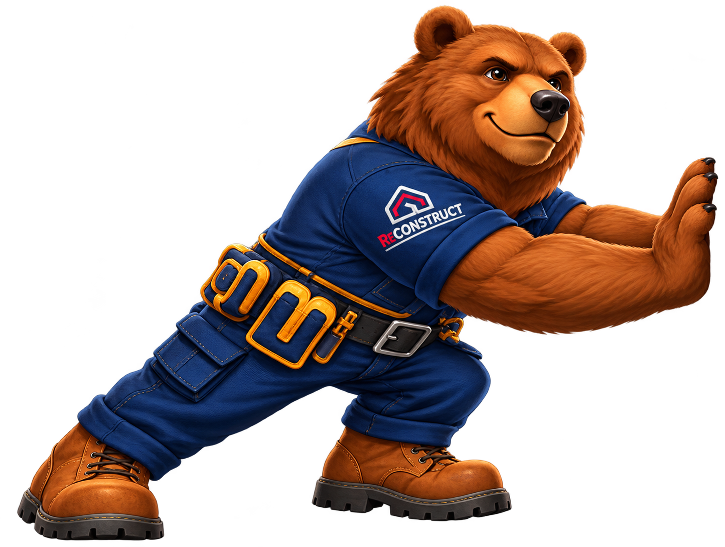 ReConstruct bear pushing the first step marker